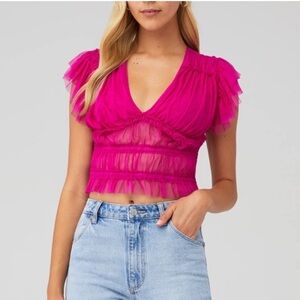 Free People Making Me Smile Mesh Top
